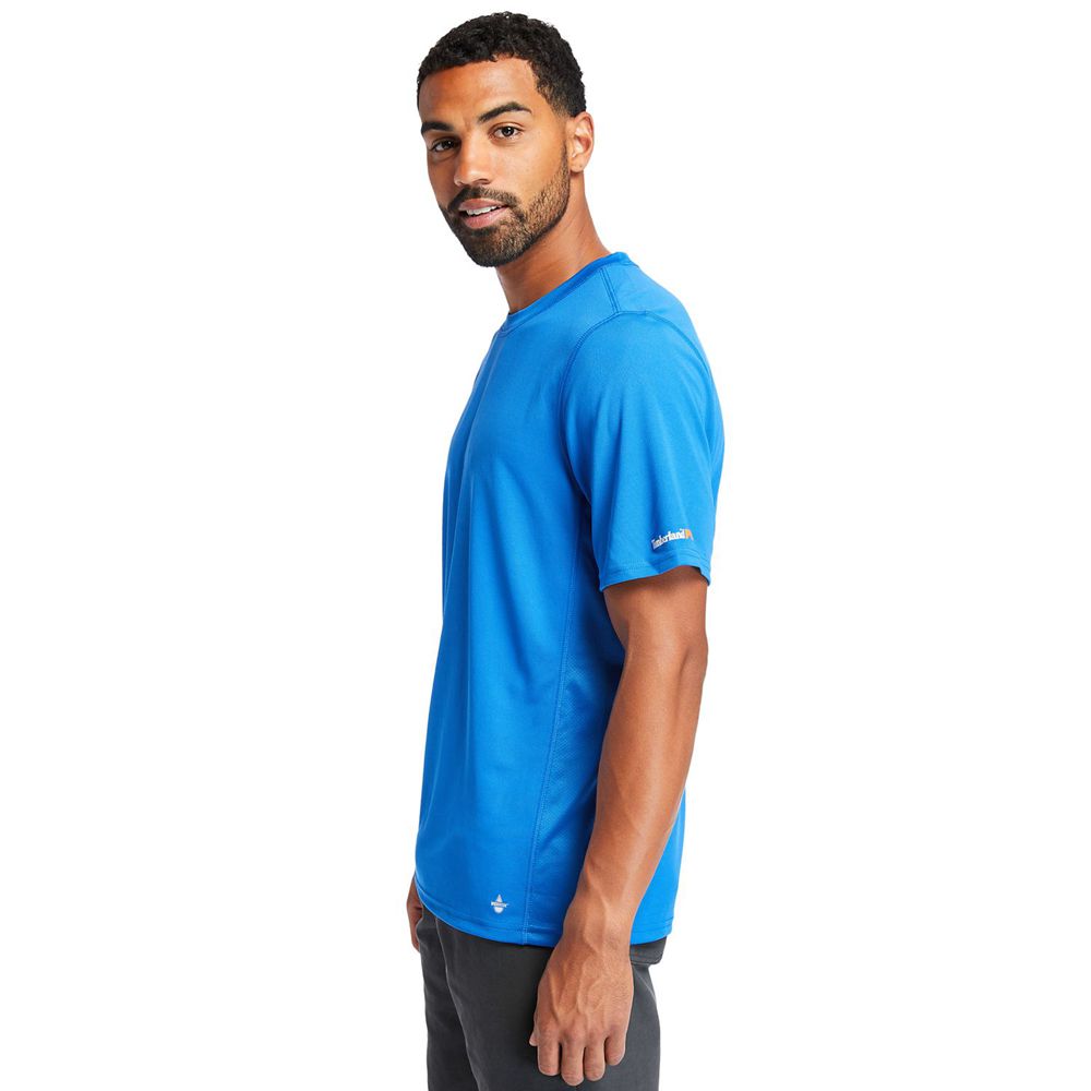 Timberland Mens T-Shirts PRO® Wicking Good Short-Sleeve - Blue - India US5481793